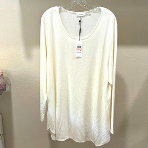 Calvin Klein Off White Long Sleeve Tunic - 2X